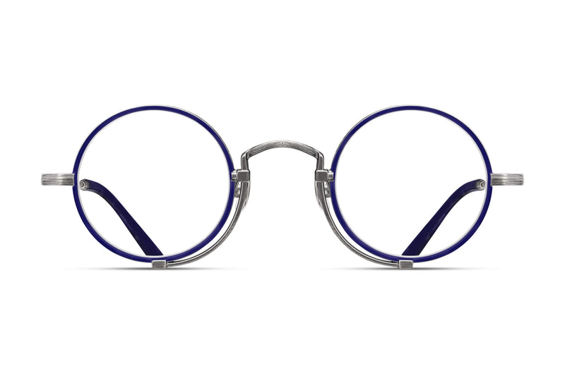 Matsuda 10103H-I Antique Silver / Navy eyeglasses, front view