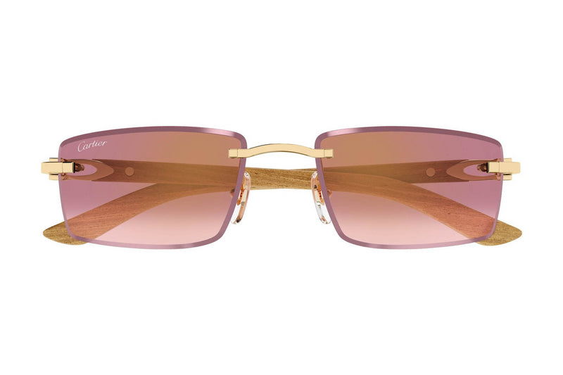 Cartier CT0582S Gold / Burgundy / Red sunglasses, front view