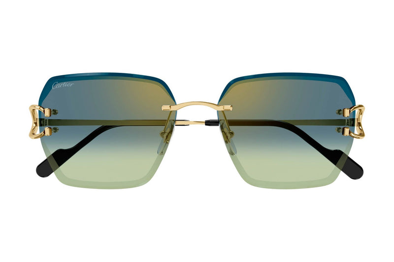 Cartier CT0466S Gold / Green sunglasses, front view