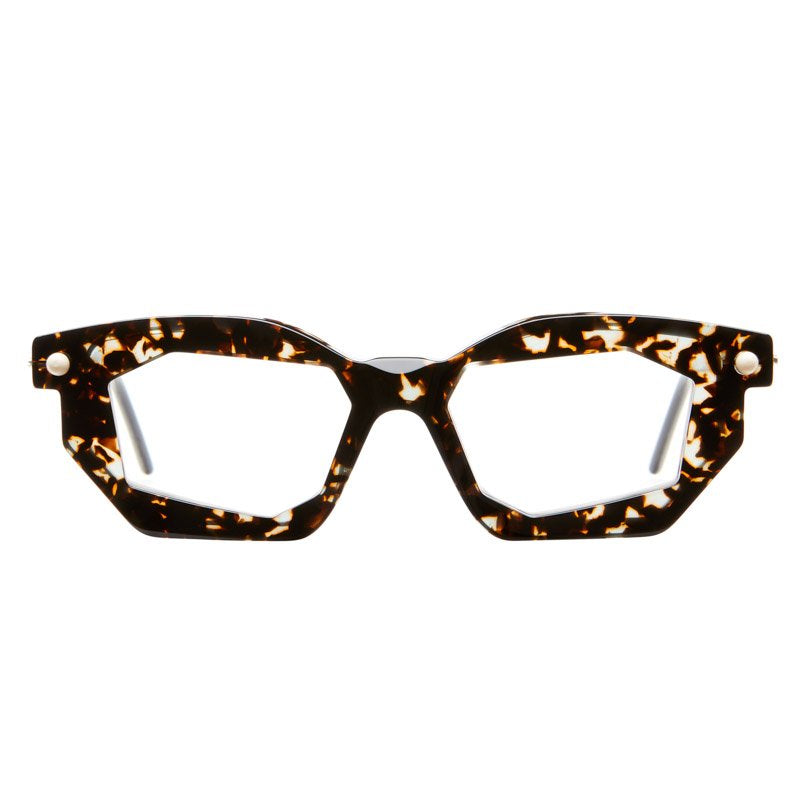 KUBORAUM Maske P14 Grey Yellow Havana eyeglasses, front view