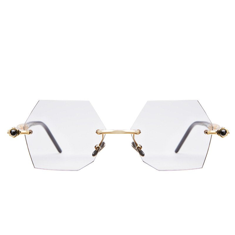 KUBORAUM Maske P53 Gold eyeglasses, front view