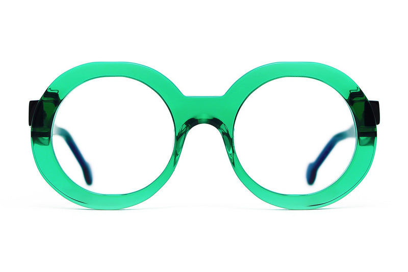 Henau Rota Green Crystal eyeglasses, front view