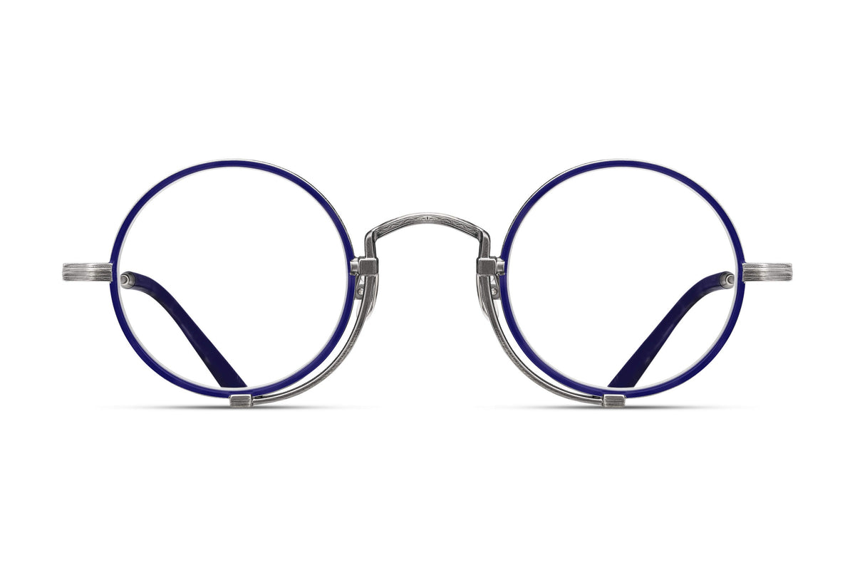 Matsuda 10103H-I Antique Silver / Navy eyeglasses, front view