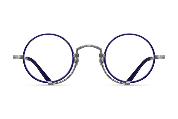 Matsuda 10103H-I Antique Silver / Navy eyeglasses, front view