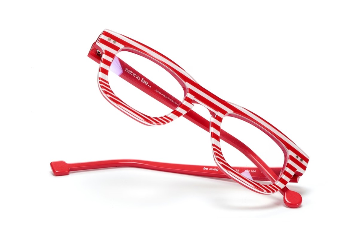 Sabine Be Be Swag Stripe Red Stripe eyeglasses, temple detail