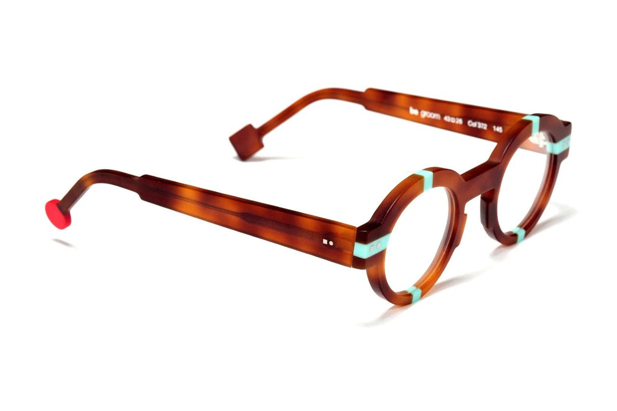 Sabine Be Be Groom Matte Blonde Tortoise / Matte Turquoise eyeglasses, side view