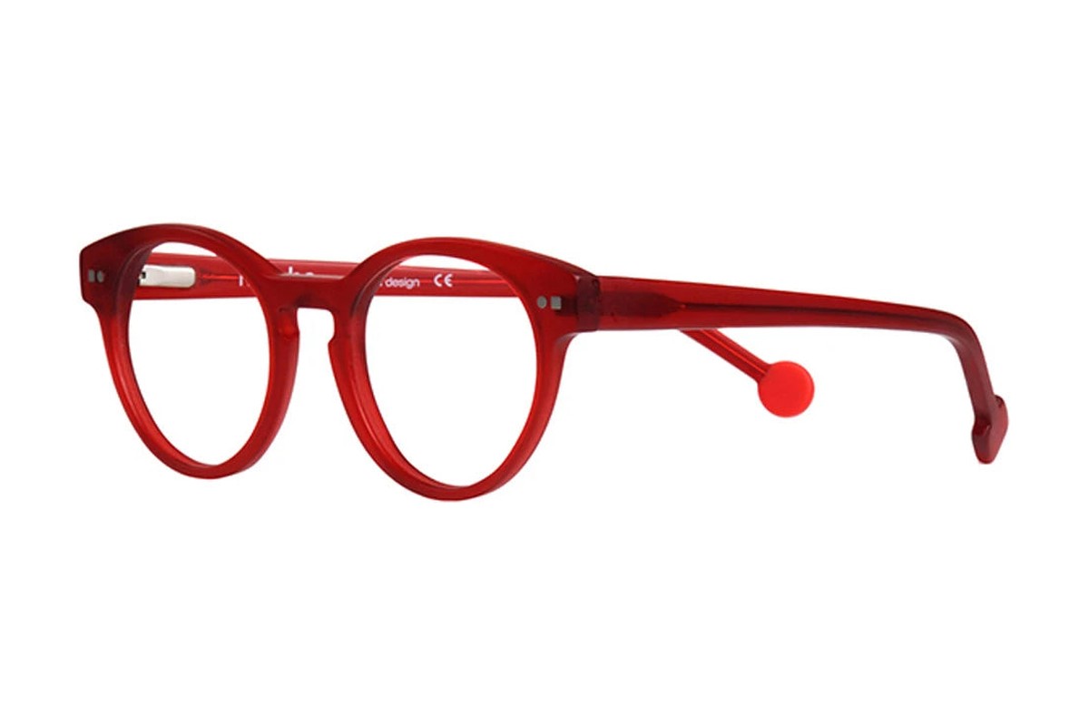 Sabine Be Mini Be Crazy Matte Translucent Red eyeglasses, angled view