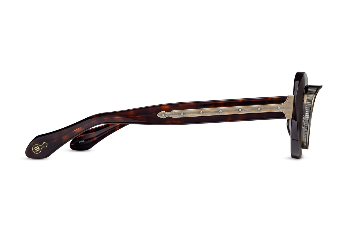 Matsuda 10604H Dark Tortoise sunglasses, angled view