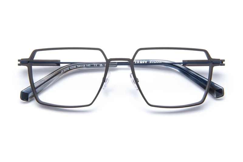 J.F. Rey JF3078 Gunmetal / Blue eyeglasses, front view
