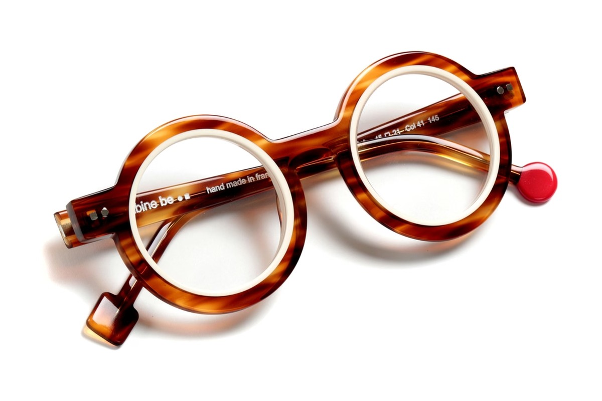 Sabine Be Be Addict Ivory / Blonde Veined Tortoise eyeglasses, angled view
