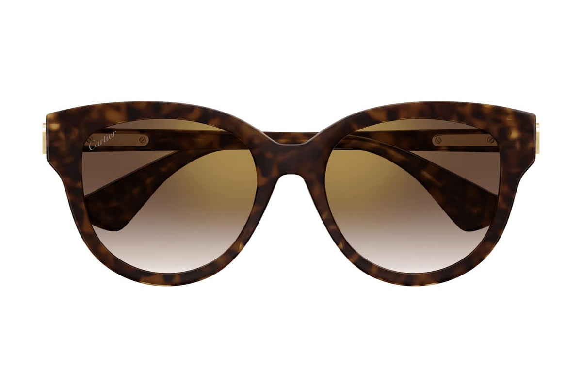 Cartier CT0506SA Havana / Brown sunglasses, front view