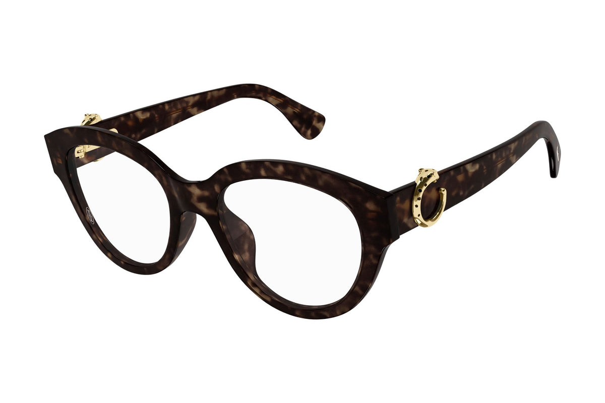 Cartier CT0567O Dark Havana eyeglasses, angled view