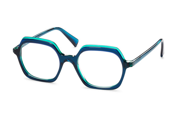 Res/Rei Flare Blue / Green eyeglasses, front view