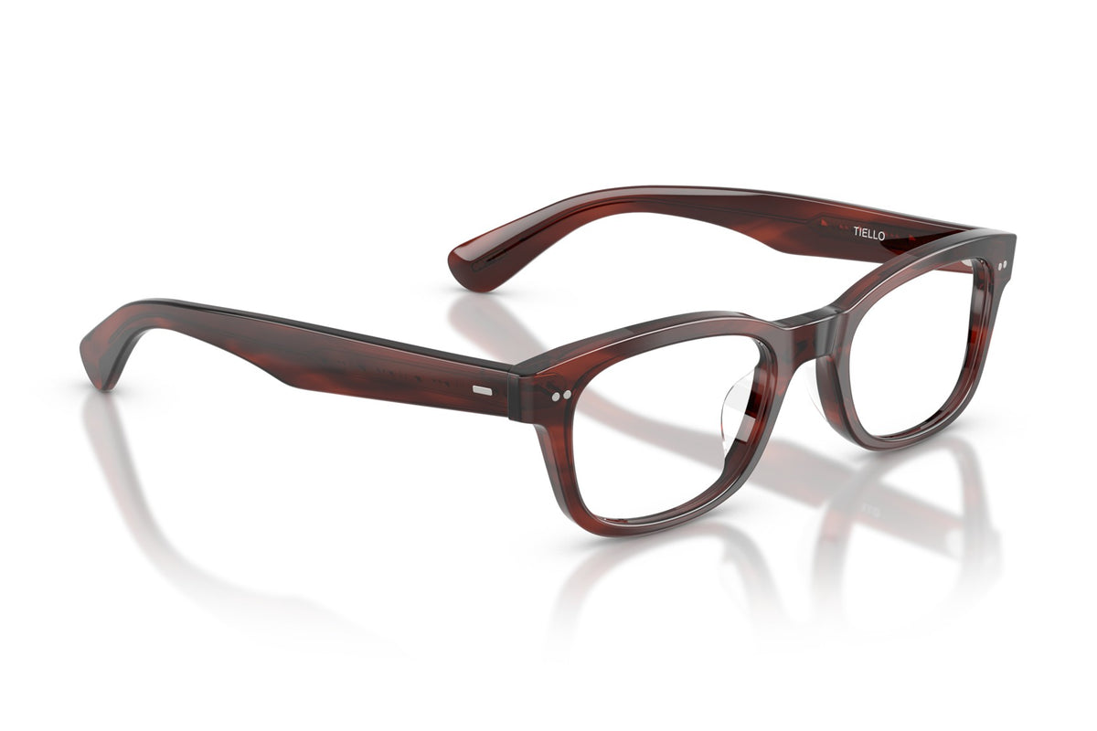 Oliver Peoples Tiello Morado Tortoise eyeglasses, temple detail