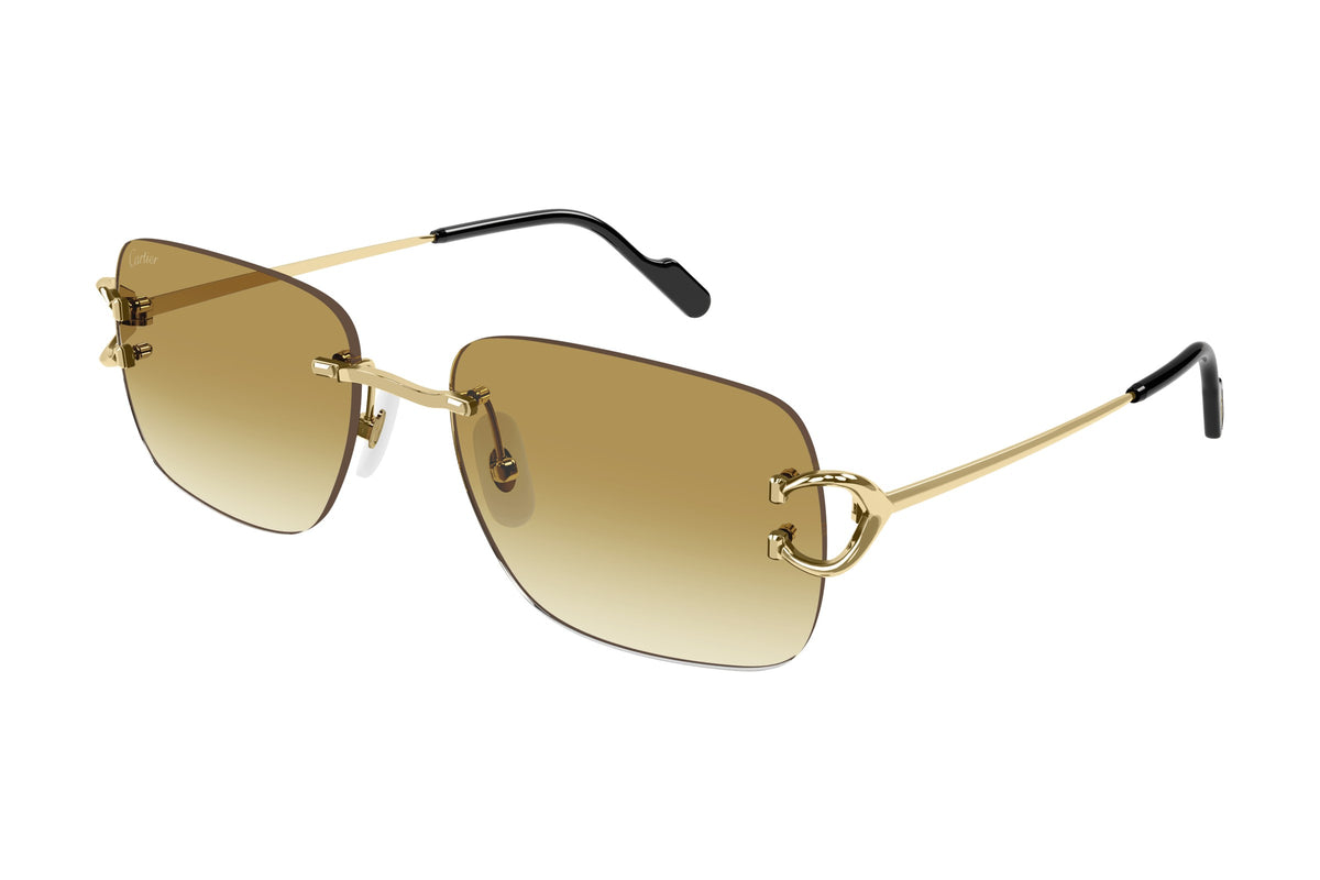 Cartier CT0330S Gold / Yellow sunglasses, angled view