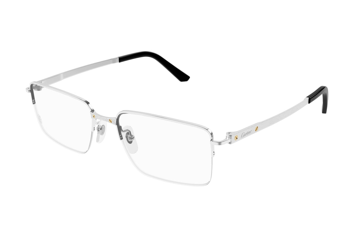 Cartier CT0554O Silver eyeglasses, angled view