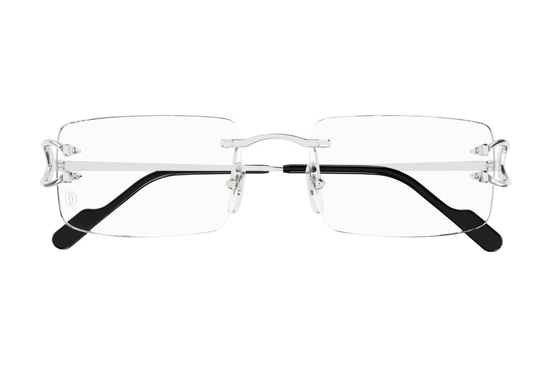 Cartier CT0488O Silver eyeglasses, front view