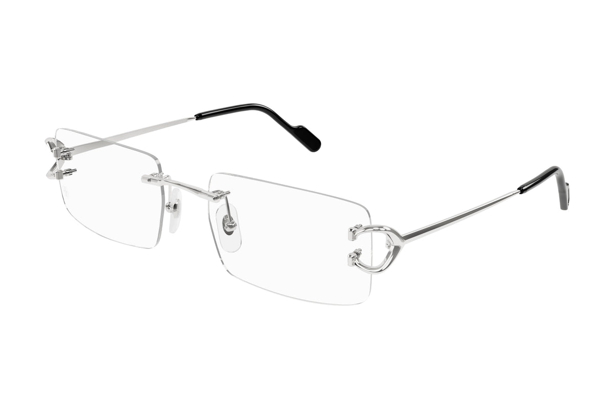 Cartier CT0488O Silver eyeglasses, angled view