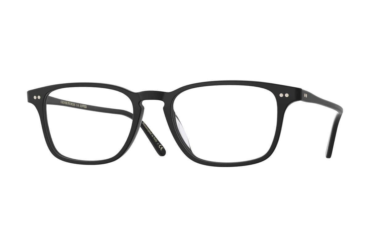 Oliver Peoples Berrington Semi-Matte Black eyeglasses, angled view
