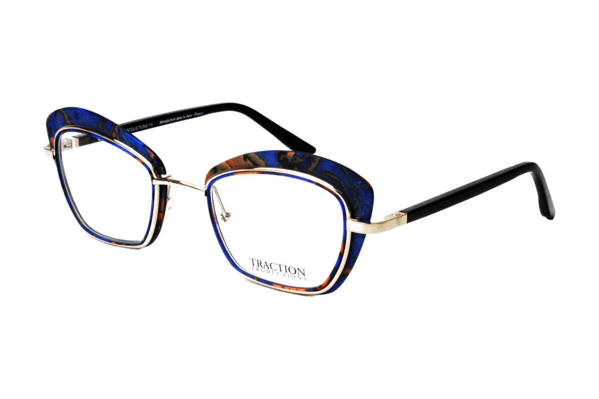 Traction Productions Almos Amarine eyeglasses, angled view