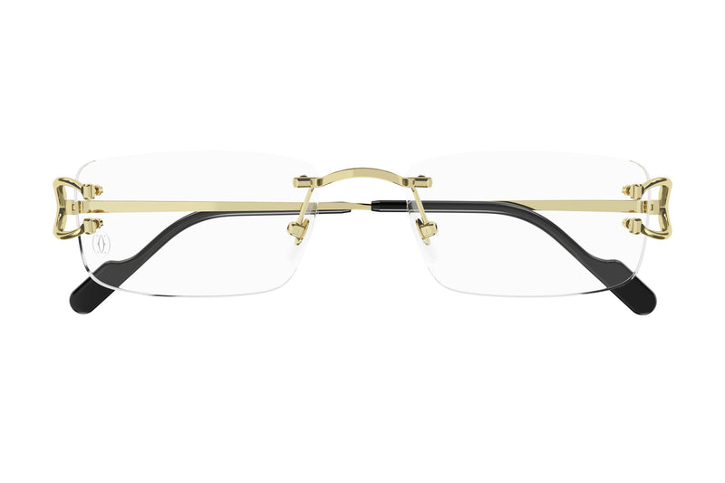 Cartier CT0344O Gold eyeglasses, front view