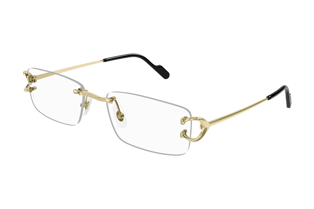 Cartier CT0344O Gold eyeglasses, angled view