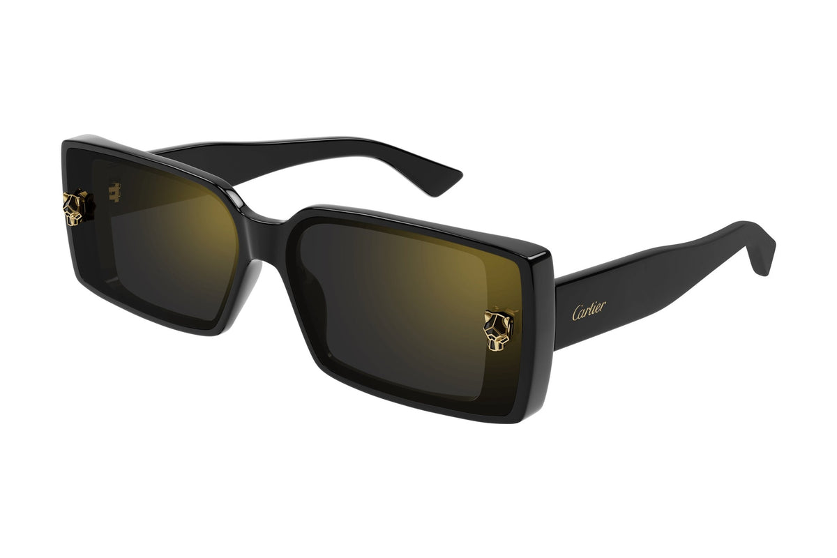 Cartier CT0358S Black / Grey sunglasses, angled view