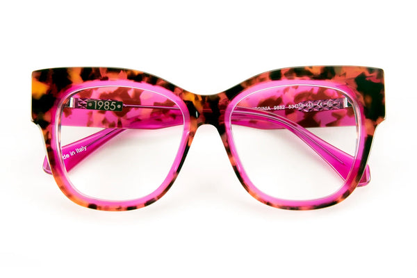 J.F. Rey Virginia Tortoise / Fuchsia eyeglasses, front view