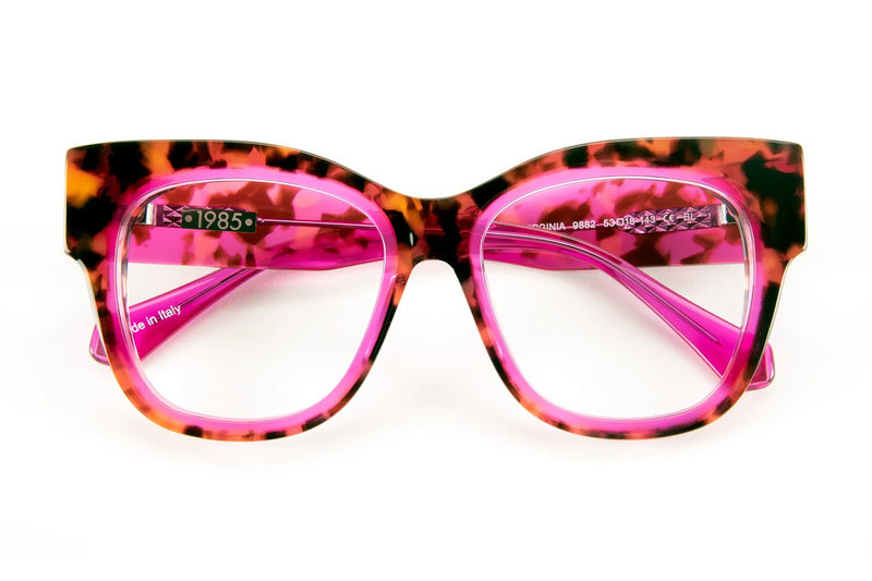 J.F. Rey Virginia Tortoise / Fuchsia eyeglasses, front view