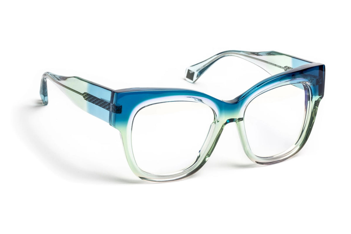 J.F. Rey Virginia Gradient Blue / Green / Crystal eyeglasses, angled view