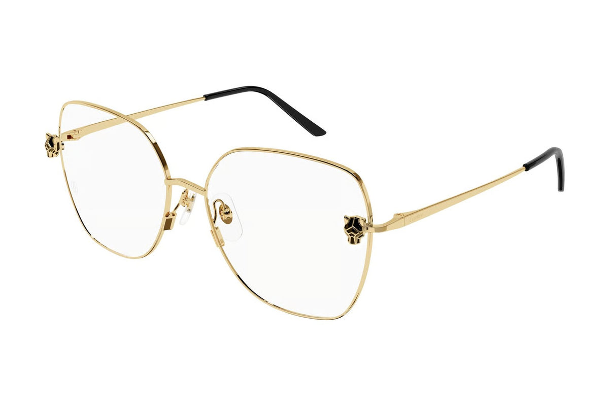 Cartier CT0417O Gold eyeglasses, angled view