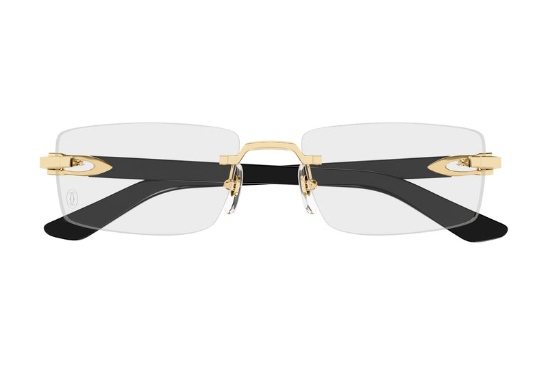 Cartier CT0581O Gold / Black eyeglasses, front view