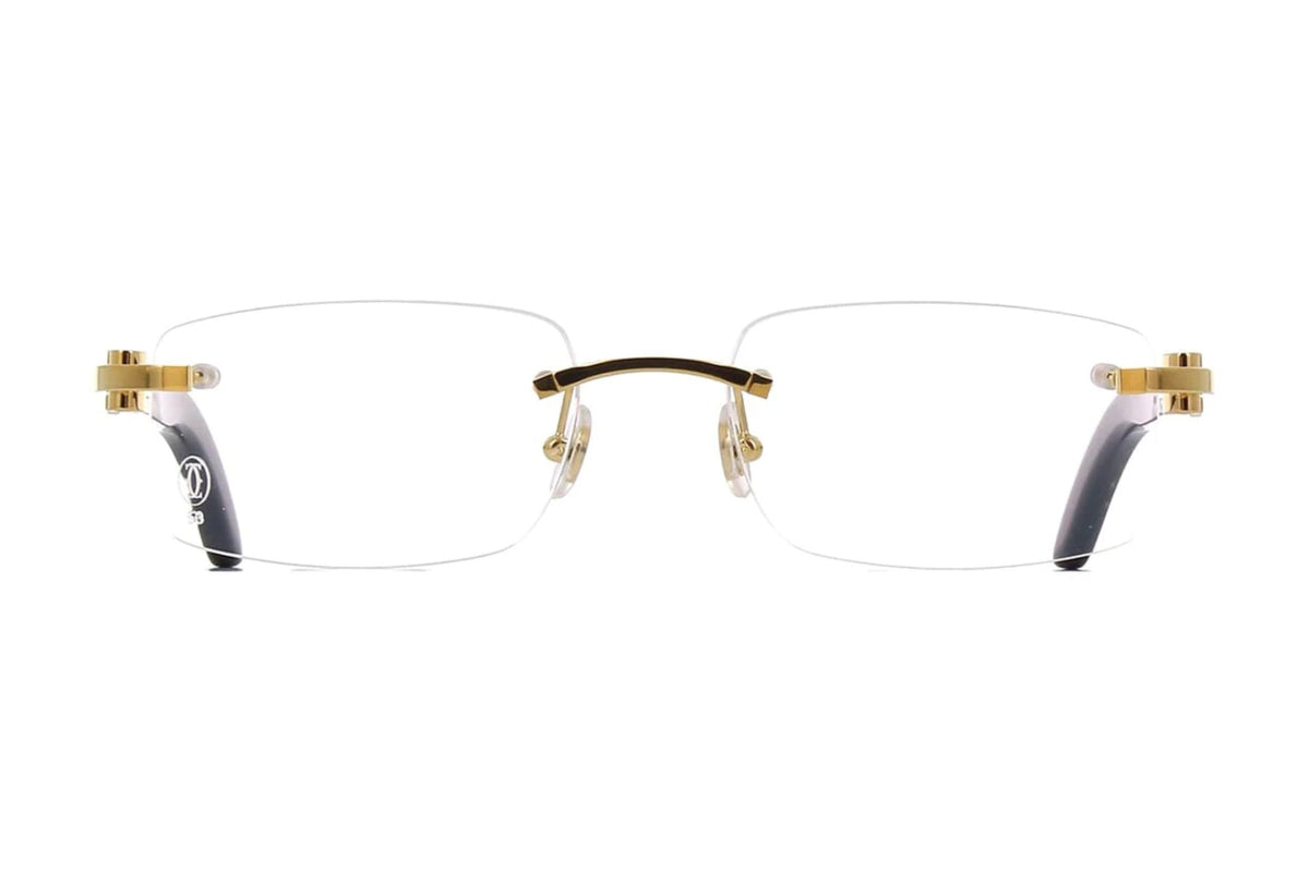 Cartier CT0049O Gold / Black eyeglasses, front view