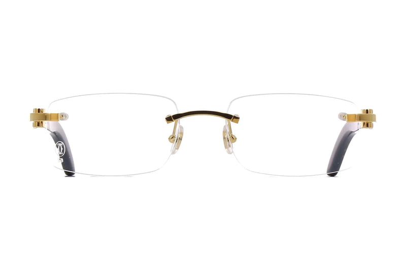 Cartier CT0049O Gold / Black eyeglasses, front view