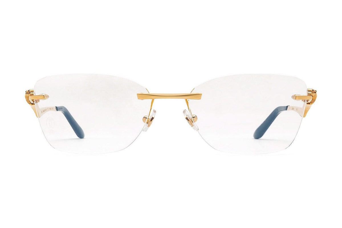 Cartier CT0120O Gold eyeglasses, front view