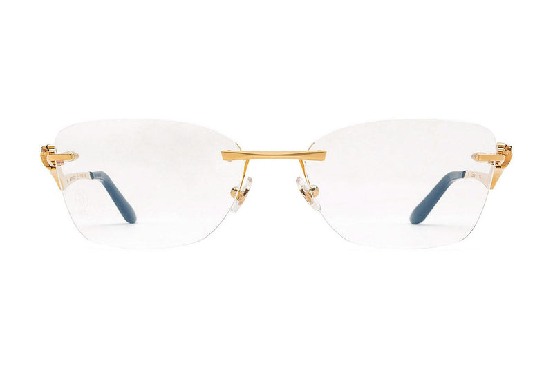 Cartier CT0120O Gold eyeglasses, front view