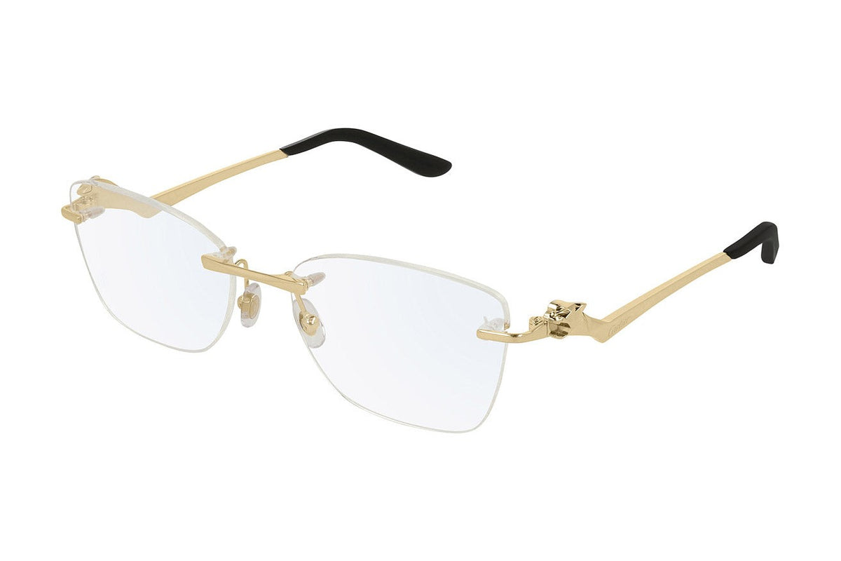 Cartier CT0120O Gold eyeglasses, angled view