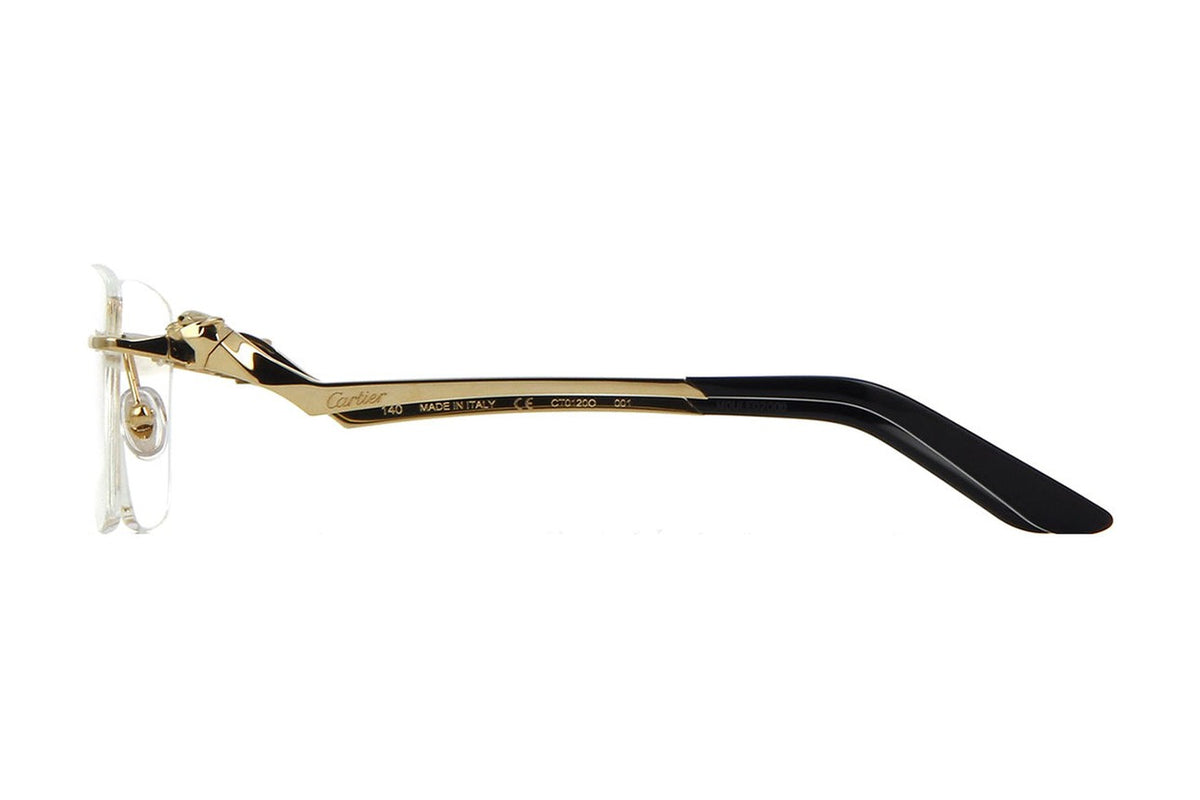 Cartier CT0120O Gold eyeglasses, side view