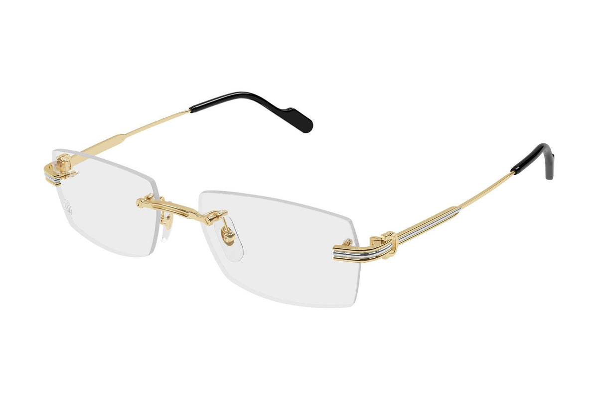 Cartier CT0578O Gold / Platinum eyeglasses, angled view
