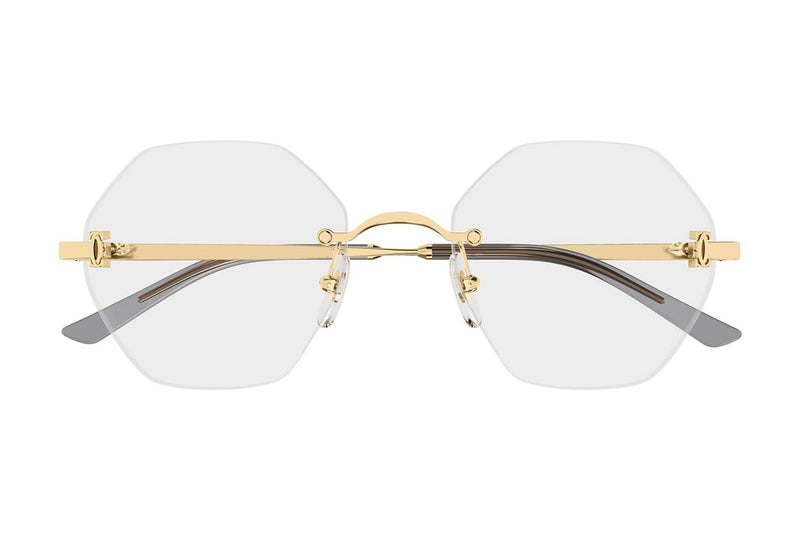 Cartier CT0593O Gold eyeglasses, front view