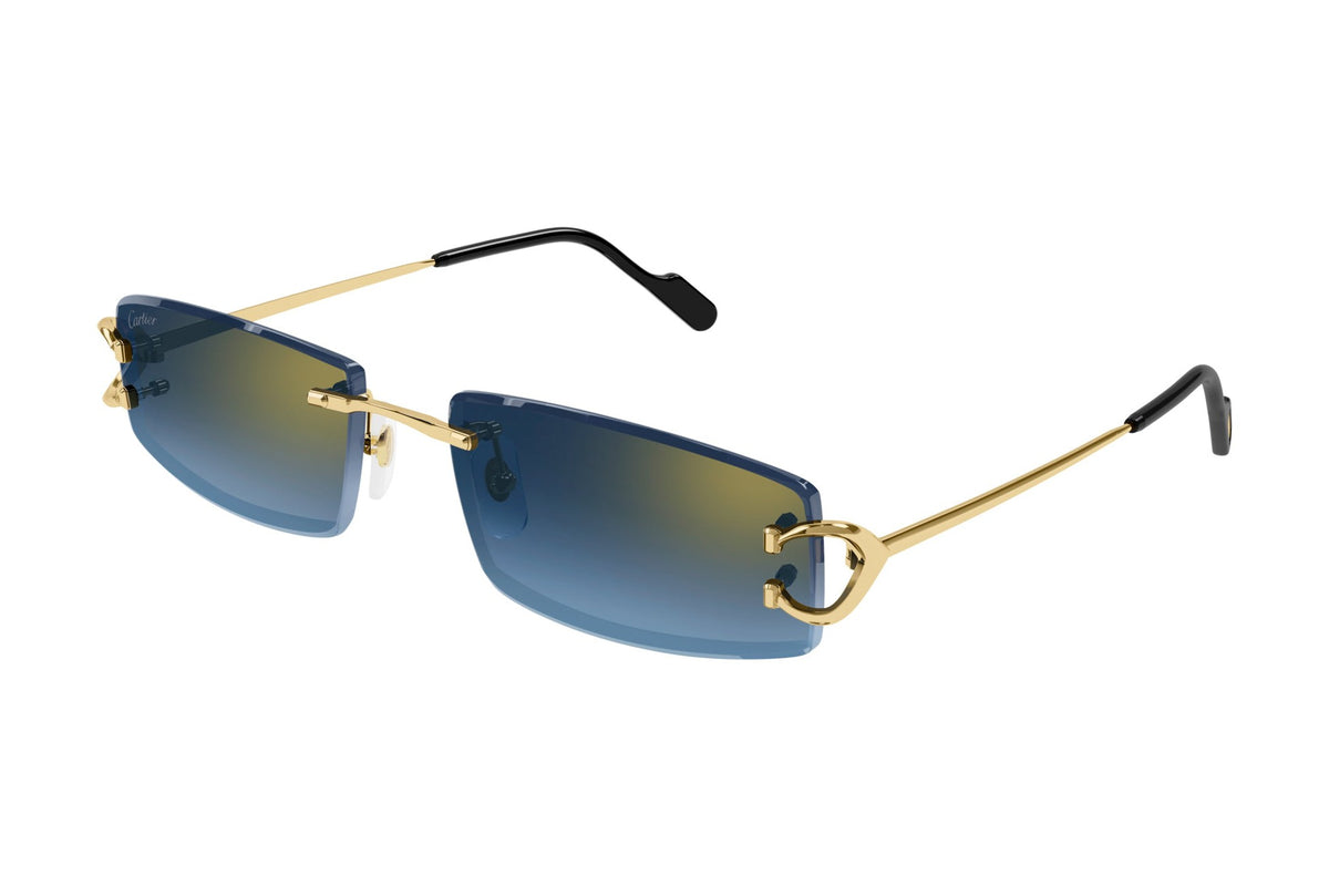 Cartier CT0465S Gold / Blue sunglasses, angled view