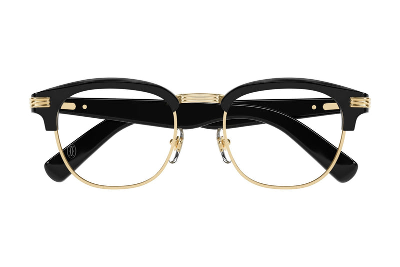 Cartier CT0496O Black / Gold eyeglasses, front view