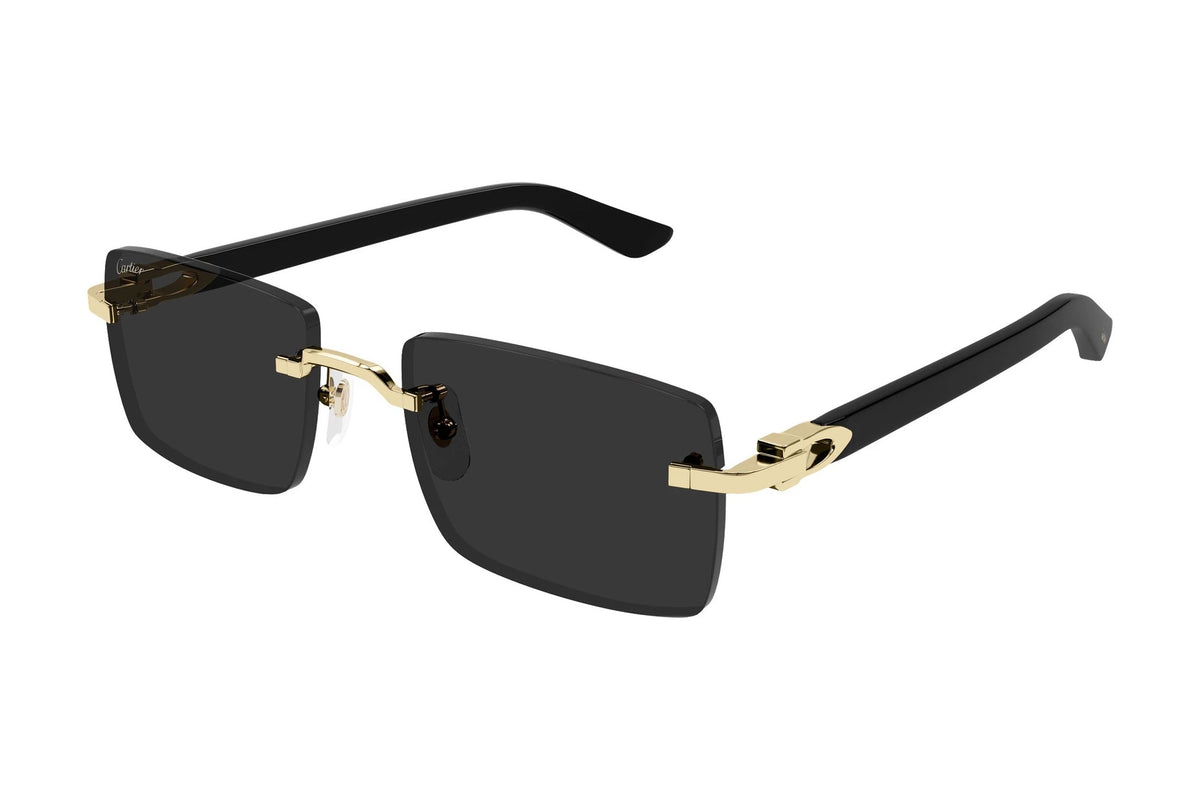 Cartier CT0579S Gold / Black / Grey sunglasses, angled view
