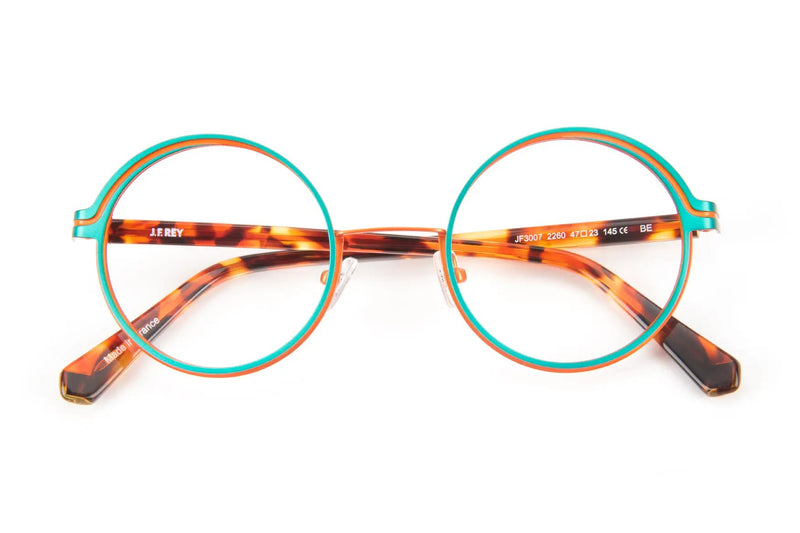 J.F. Rey JF3007 Blue / Orange eyeglasses, front view