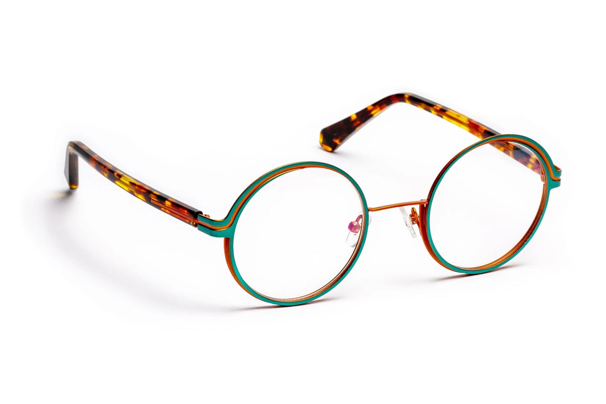 J.F. Rey JF3007 Blue / Orange eyeglasses, angled view
