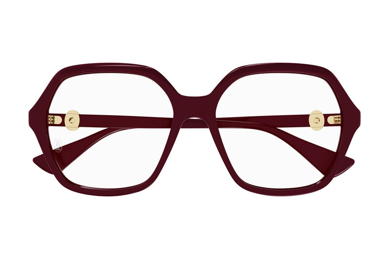 Cartier CT0492O Burgundy eyeglasses, front view
