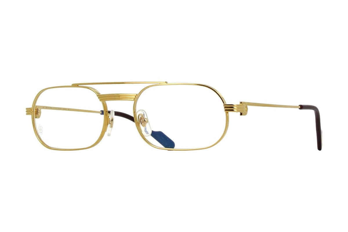 Cartier CT0410O Gold eyeglasses, angled view