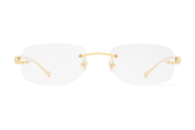 Cartier CT0058O Gold eyeglasses, front view