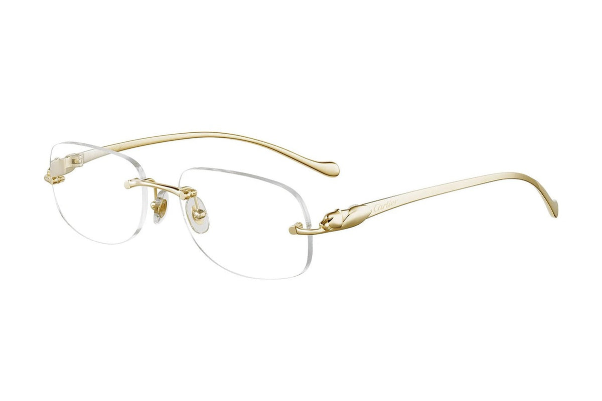 Cartier CT0058O Gold eyeglasses, angled view