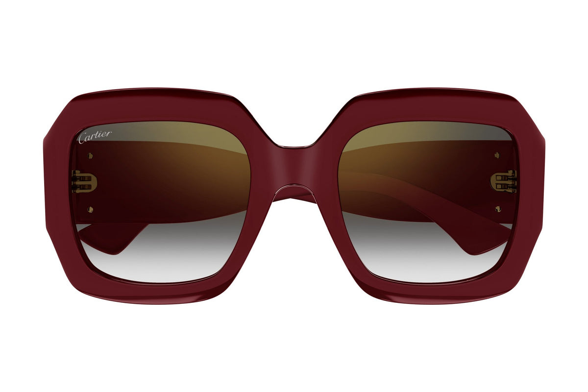 Cartier CT0434S Burgundy / Grey sunglasses, front view